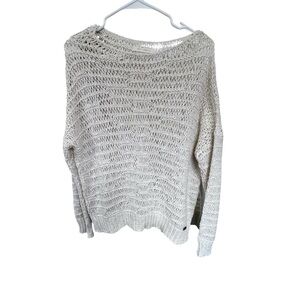 Friday’s Project Women's Crochet Cream Knit Sweater